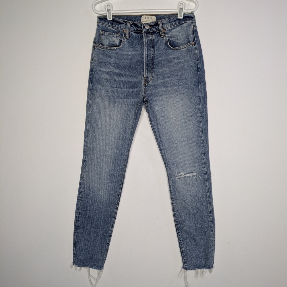 Free People We The Free Light Wash Button Up Denim Jeans 30